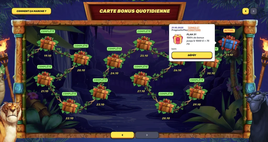 Carte bonus quotidienne